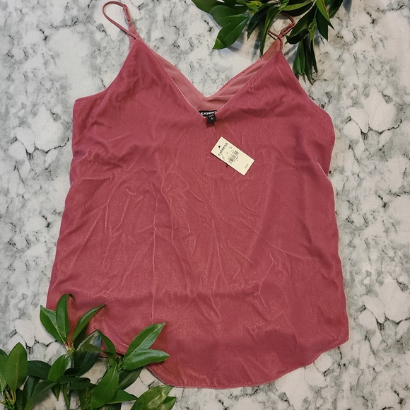 Express Tops - Express Pink Velvet Cami